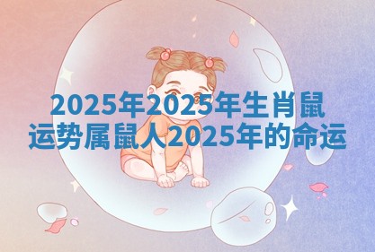 2025年2025年生肖鼠运势 属鼠人2025年的命运