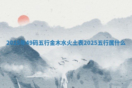 2025年49码五行金木水火土表_2025五行属什么