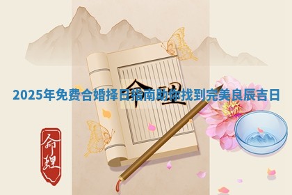 2025年免费合婚择日指南助你找到完美良辰吉日