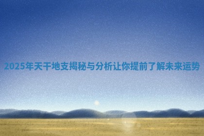 2025年天干地支揭秘与分析让你提前了解未来运势