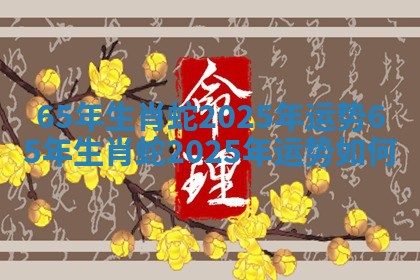 65年生肖蛇2025年运势 65年生肖蛇2025年运势如何