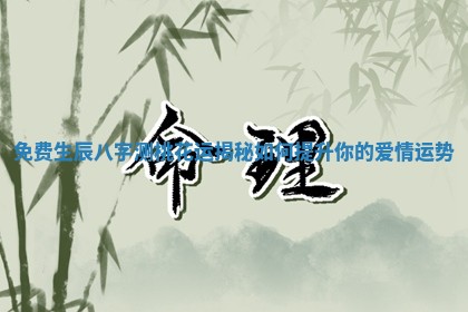 免费生辰八字测桃花运揭秘如何提升你的爱情运势