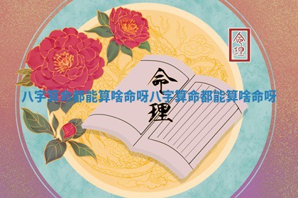 八字算命都能算啥命呀_八字算命都能算啥命呀