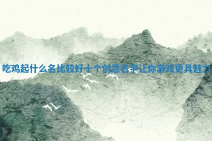 吃鸡起什么名比较好 十个创意名字让你游戏更具魅力