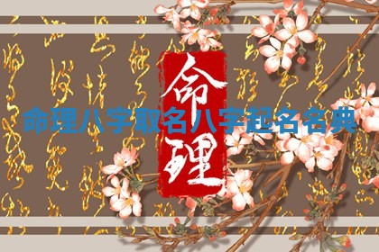 命理八字取名_八字起名名典