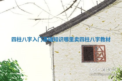 四柱八字入门基础知识哪里卖 四柱八字教材