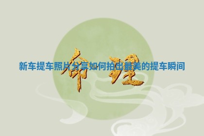 新车提车照片分享 如何拍出最美的提车瞬间