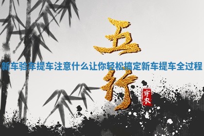 新车验车提车注意什么让你轻松搞定新车提车全过程