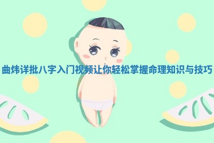 曲炜详批八字入门视频让你轻松掌握命理知识与技巧