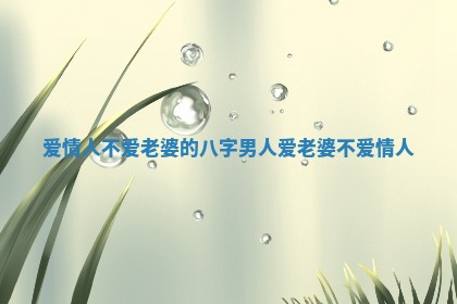 爱情人不爱老婆的八字 男人爱老婆不爱情人