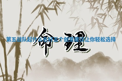 第五战队起什么名好五个创意建议让你轻松选择