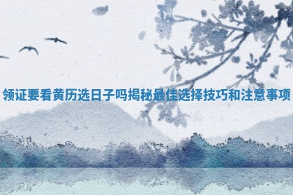 领证要看黄历选日子吗揭秘最佳选择技巧和注意事项